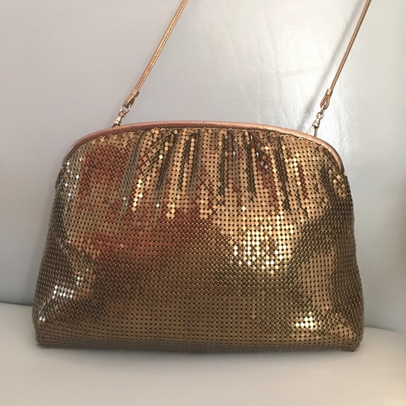 Whiting & Davis Handbags - Whiting & Davis VTG Bronze Mesh Handbag